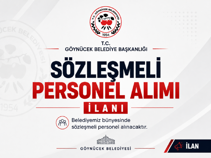 Göynücek Belediyesi Sözleşmeli Personel Alacak